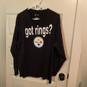 NFL apparel vintage  Steelers “Got Rings” t shirt. Please see cracking in print.